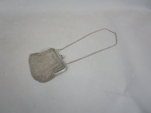 Sterling Silver Clasped Ladies Mesh Purse Antique Edwardian c1910