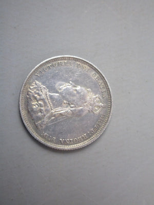 Silver Victorian Shilling Coin Dated 1887