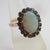 Fiery Opal and Sapphire 18k Gold Ring Vintage Art Deco Size UK O