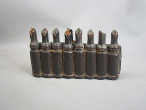 Brown Leather Military Powder Charger Antique Georgian c1790
