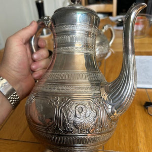 Silver Scottish four piece tea and coffee service Victorian Edinburgh 1886.