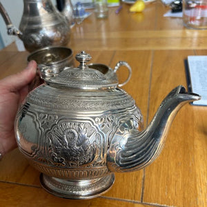 Silver Scottish four piece tea and coffee service Victorian Edinburgh 1886.