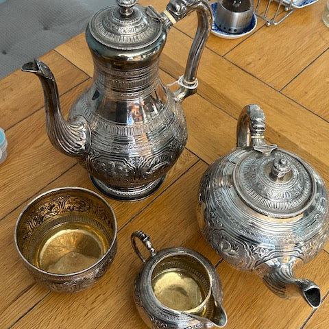 Silver Scottish four piece tea and coffee service Victorian Edinburgh 1886.