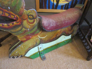 Large Heavy Metal Fairground Carousel Hippo With Original Paintwork Antique Victorian c1890