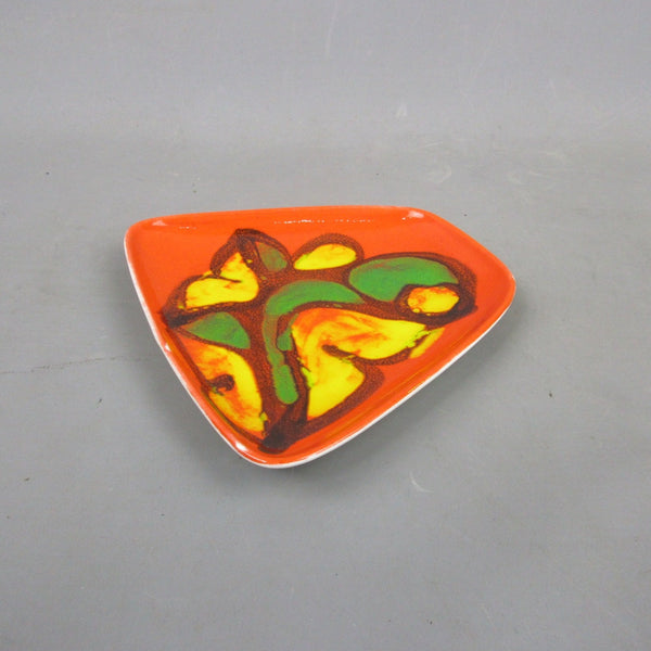 Hand Painted Poole Pottery Delphis Design Orange, Green & Yellow