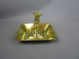 Large Polished Brass Chamberstick Candle Holder Antique Georgian c1820