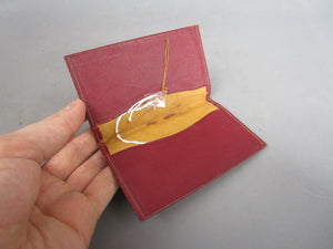 Red & Gold Leather American Stacy Adams & Co Card Case Antique c1910