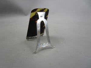 Faux Tortoise Shell & Sterling Silver Watch Stand Antique Victorian Birmingham 1893
