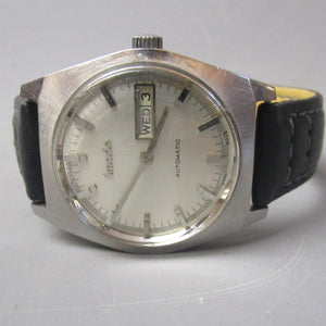 Imado Auto Day Date GentleMan's Stainless Steel Wrist Watch AS 2066 Vintage C1960