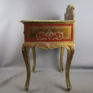Italian bedside occasional carved and painted table vintage c1960s