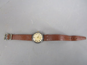 JW Benson London Manual Wind Gentleman's Silver Wrist Watch Vintage Art Deco c1937