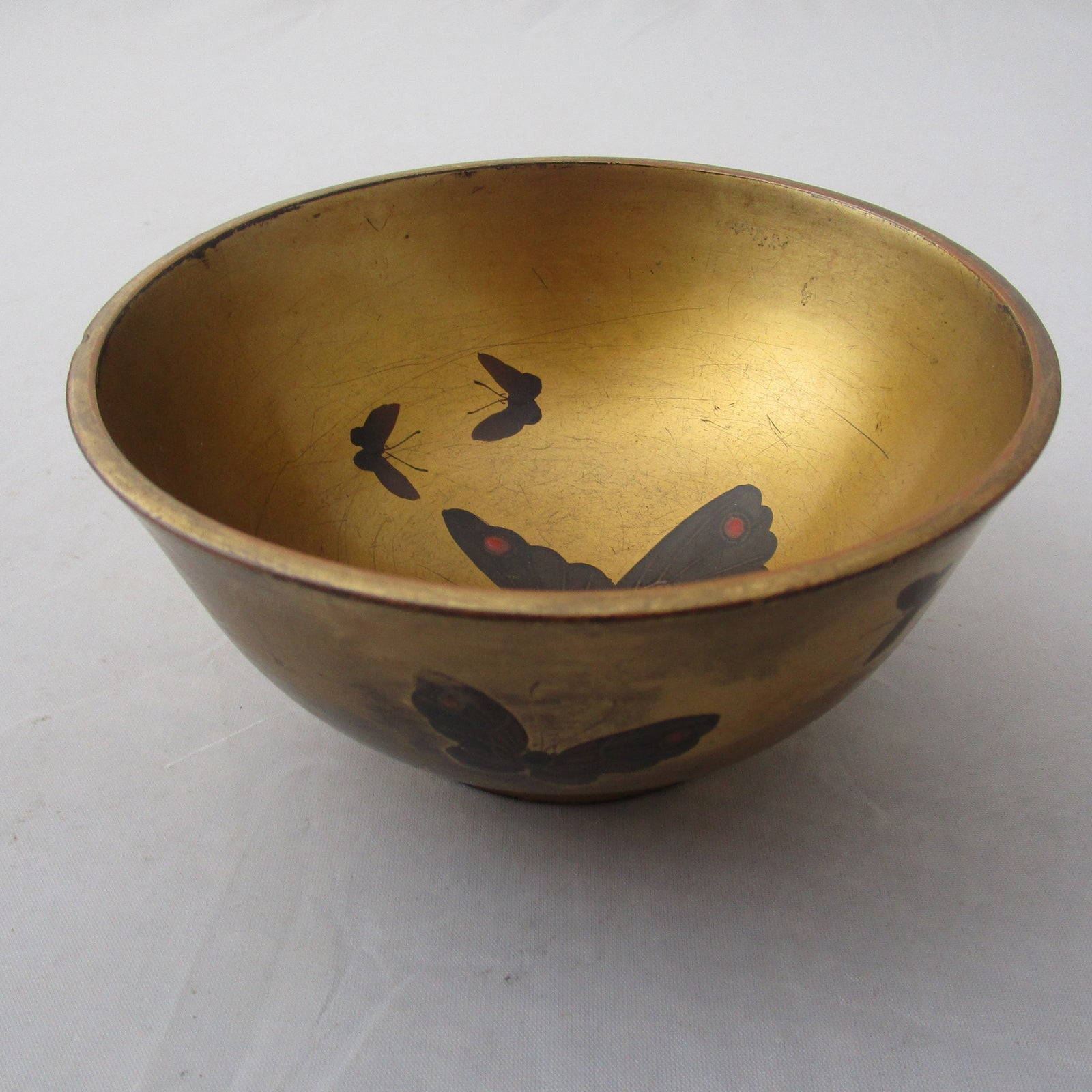 Japanese Urushi Gilt And Lacquered Bowl Antique c1860