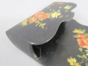 Lacquered Papier Mache Wall Hanging Letter Rack Antique Victorian c1890