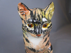 Large NP Wales Studio Pottery Cat Vintage Art Deco c1930