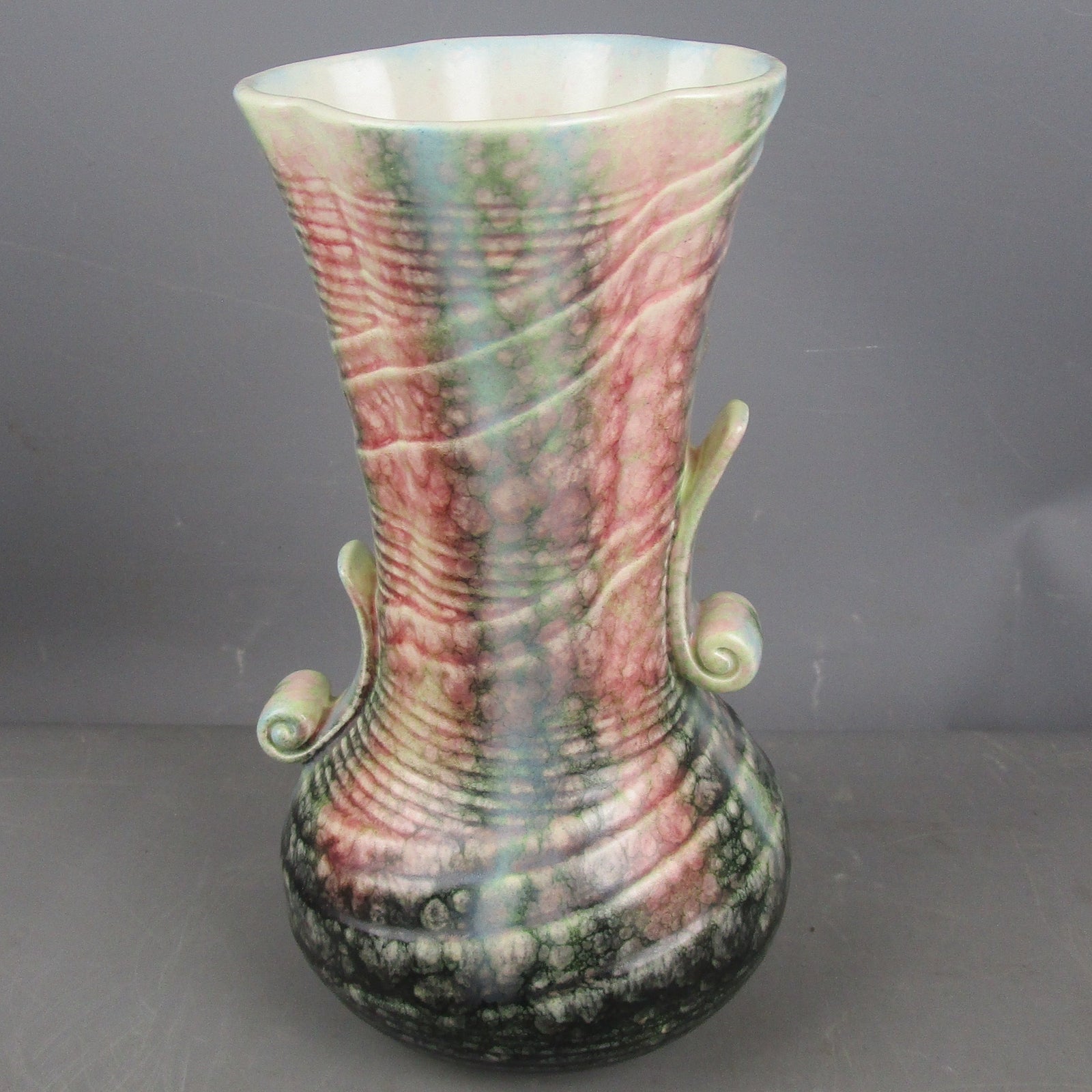 Large Sylvac Abstract Mottled Pink & Purple Vase Art Deco c1920