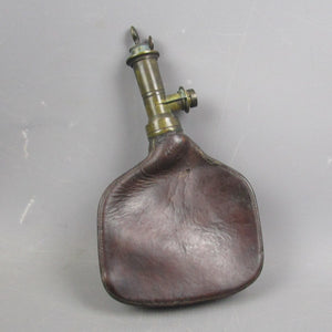 Leather Flint Lock Period Shot Flask Antique 19th Century