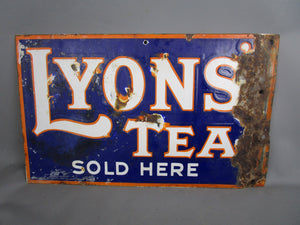 Lyons Tea Enamel Advertising Sign Vintage c1930-40