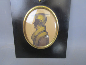 Miniature Cut And Gilded Silhouette Portrait Of A Gentleman Antique Victorian c1840