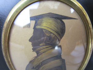 Miniature Cut And Gilded Silhouette Portrait Of A Gentleman Antique Victorian c1840