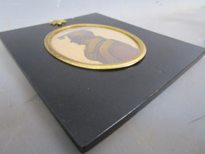 Miniature Cut And Gilded Silhouette Portrait Of A Gentleman Antique Victorian c1840