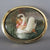 Girl with Swan Miniature Porcelain Plaque Brooch Pin Antique Victorian c1860