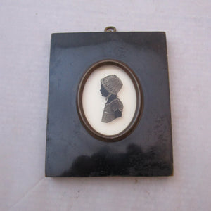 Miniature Reverse Painted Silhouette Of A Young Girl Antique Georgian c1810