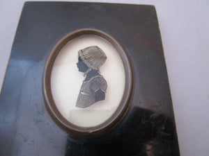 Miniature Reverse Painted Silhouette Of A Young Girl Antique Georgian c1810