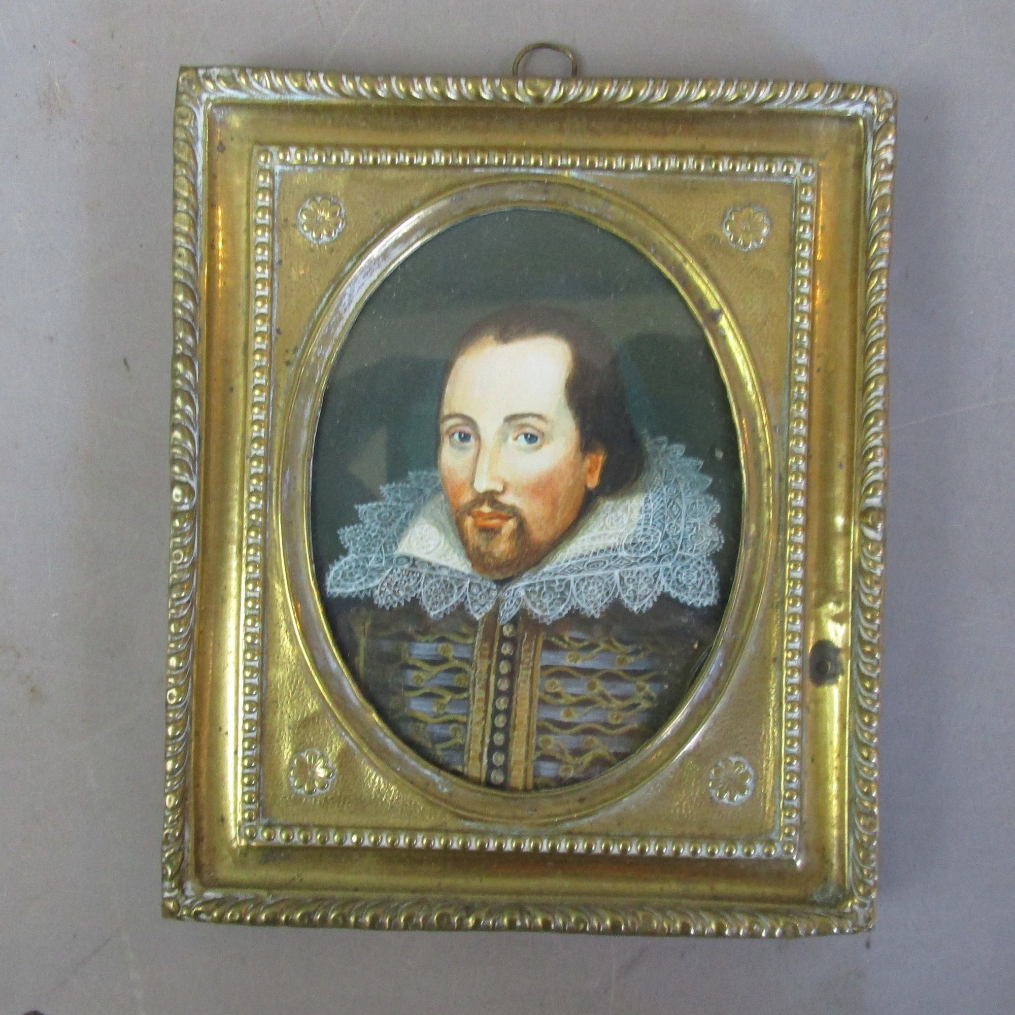 Miniature Watercolour On Card Of William Shakespeare Antique Georgian c1810