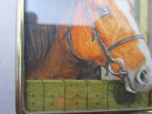 Miniature Watercolour Portrait Of A Horse Antique Art Deco c1920