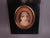 Miniature Watercolour Portrait Of Lady In Ebony & Acorn Finial Frame Antique Victorian c1860