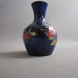Moorcroft Orchid Vase Queen Mary Label To Base Vintage 1980.