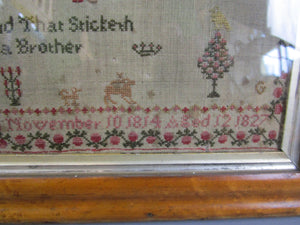 Needlework Sampler Ann Gee Antique Georgian c1827
