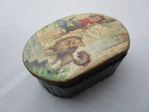 Novelty Papier Mache Snuff Box Antique Victorian c1880