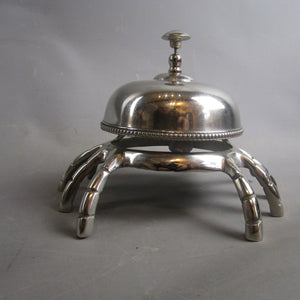 Novelty Shop Counter Service Bell Stylised Chrome Crab Vintage c1990
