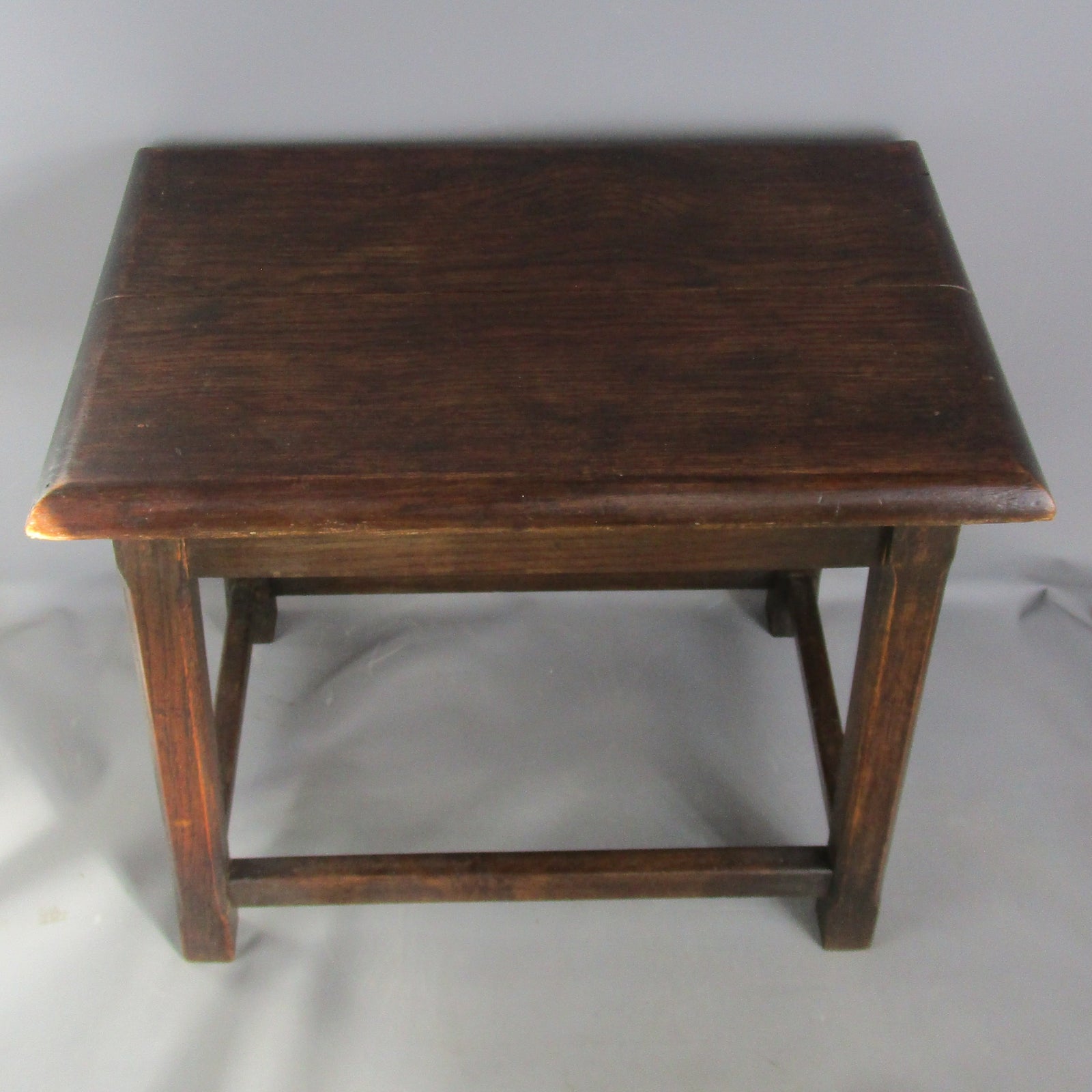 Oak Arts And Crafts Wooden Stool Antique c1910