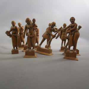 Oriental Set Of Carved Figures Farm Workers Ten Off Antique 1900
