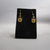 Pair Of Egyptian 14kt Gold Sapphire Set Etruscan Style Drop Earrings Vintage Circa 1980's