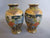 Pair Of Japanese Satsuma Style Moriage Hand Painted And Glided Vases Antique Edwardian 20th Century