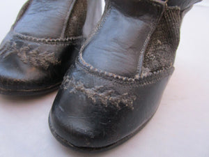 Pair Of Leather Childs Shoes Antique Victorian c1890