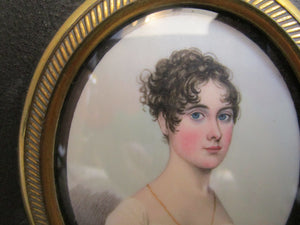 Pair Of Miniature Watercolour Portraits By Frederick Buck Antique Georgian c1810