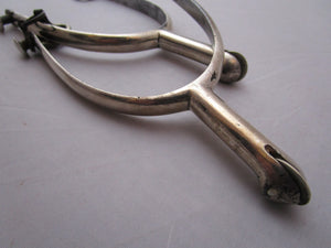 Pair Of Silver Plate Horse Spurs Antique Early 20th Century