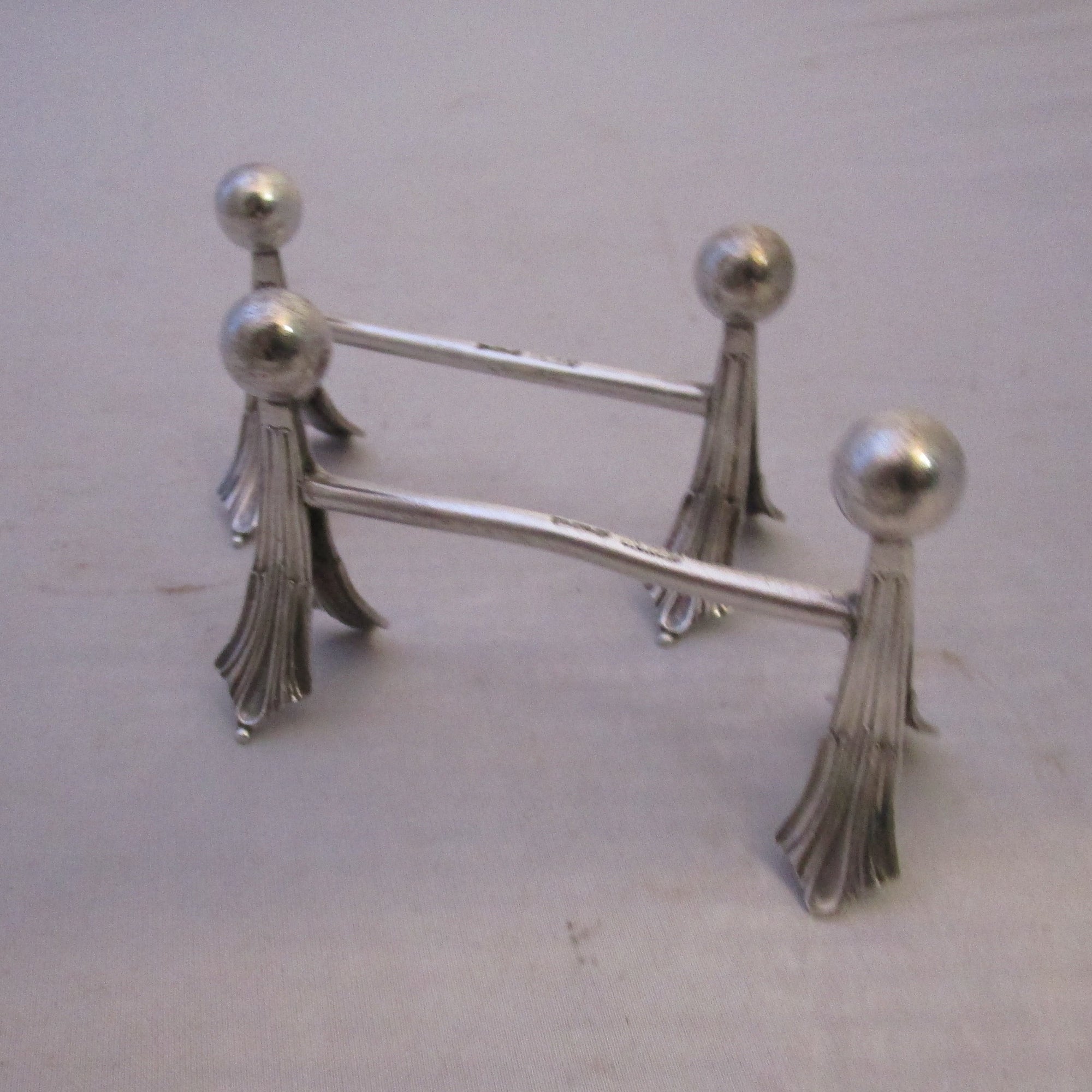 Pair Of Sterling Silver Knife Rests Antique Edwardian Sheffield 1911