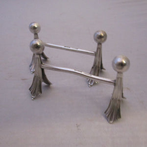 Pair Of Sterling Silver Knife Rests Antique Edwardian Sheffield 1911