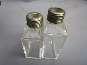 Pair Of Travel Scent Bottles In Fitted Leather Case Antique Art Deco c1920