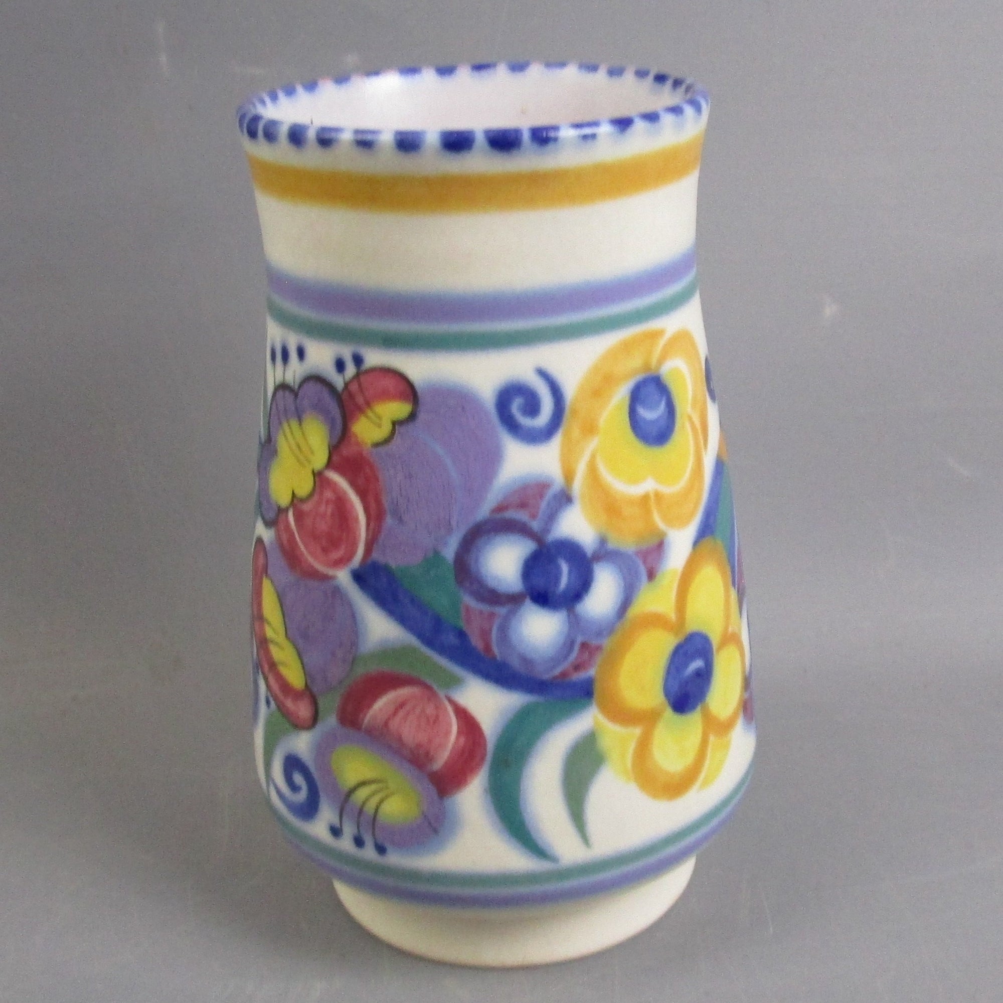 Poole Pottery Carter Stabler Adams Hand Painted Floral Vase Antique c1930