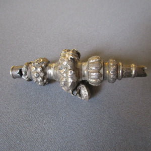 Rare Sterling Silver Chatelaine Child's Rattle Whistle Antique Birmingham c1880