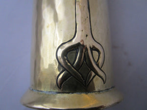 Repousse Brass Vase Keswick School Of Industrial Art Antique Art Deco c1920