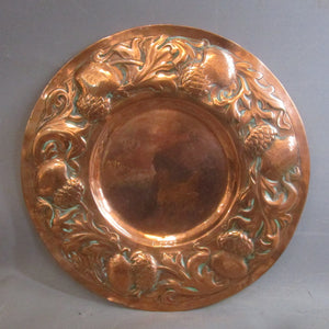 Repousse Copper Thistle Dish Antique Arts And Crafts c1890