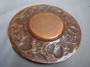 Repousse Copper Thistle Dish Antique Arts And Crafts c1890