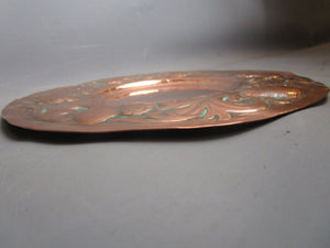 Repousse Copper Thistle Dish Antique Arts And Crafts c1890